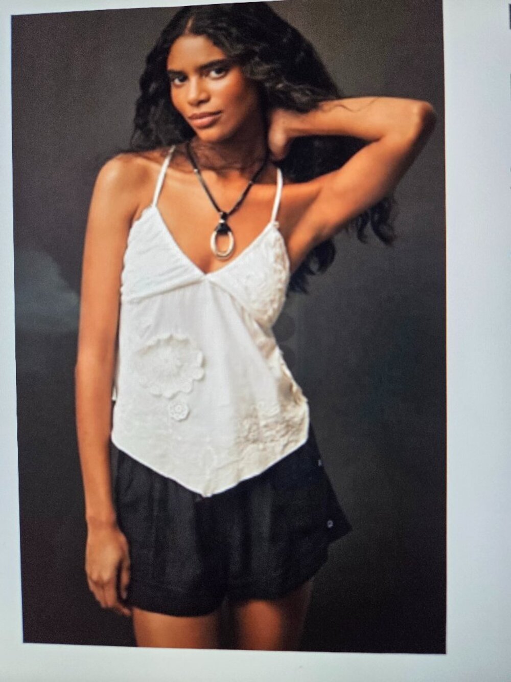 NWOT Anthropologie Embroidered Cami Top-XL
